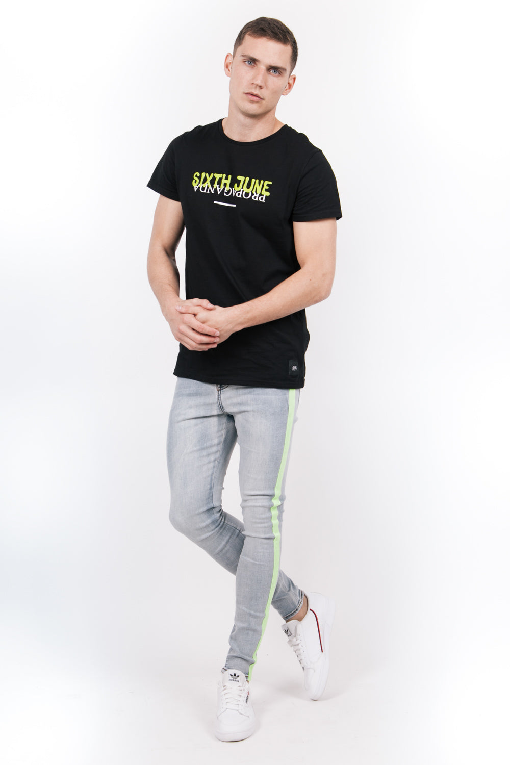 Sixth June - T-shirt long Propaganda fluo noir