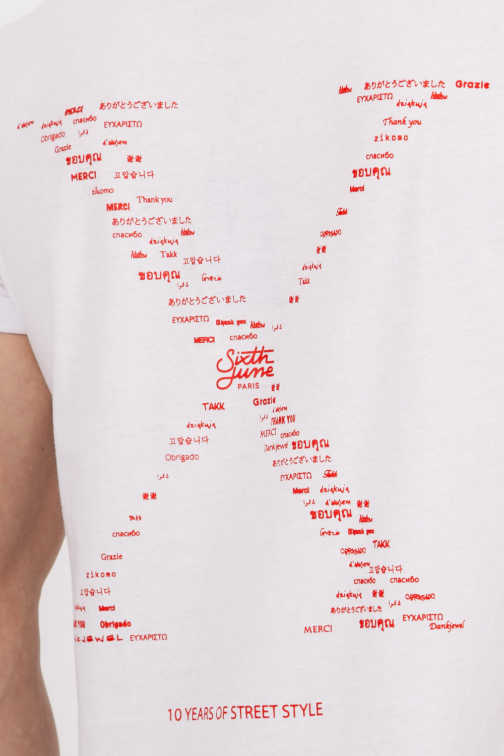 Sixth June - T-shirt anniversaire 10 ans blanc