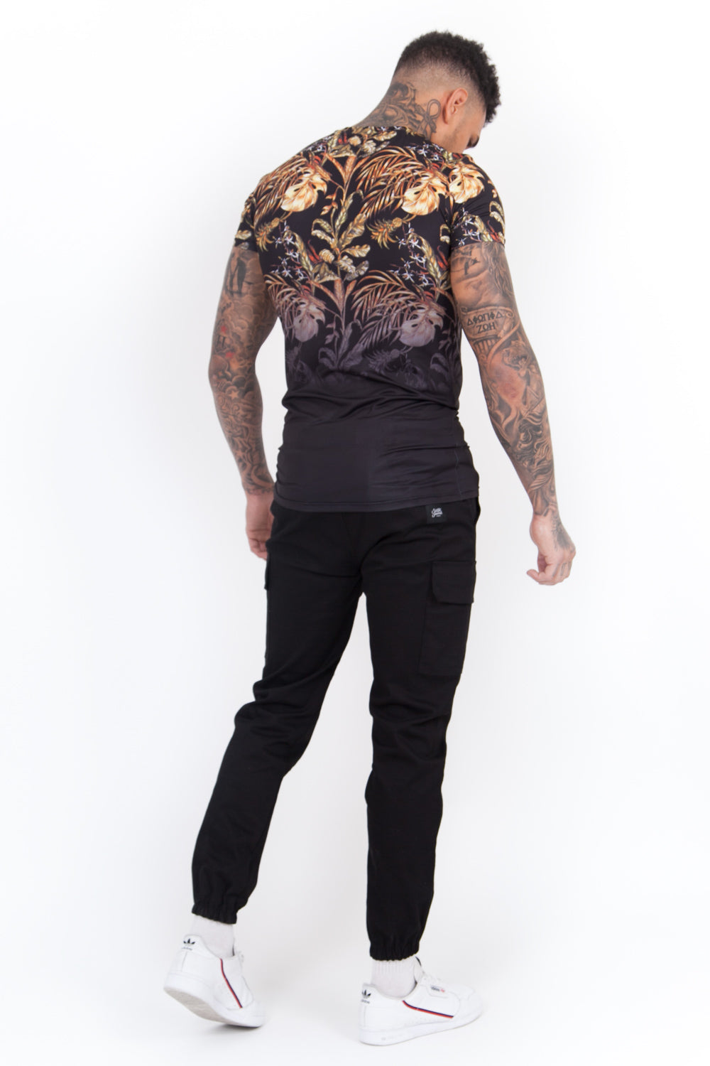 Sixth June - T-Shirt tropical dégradé noir or