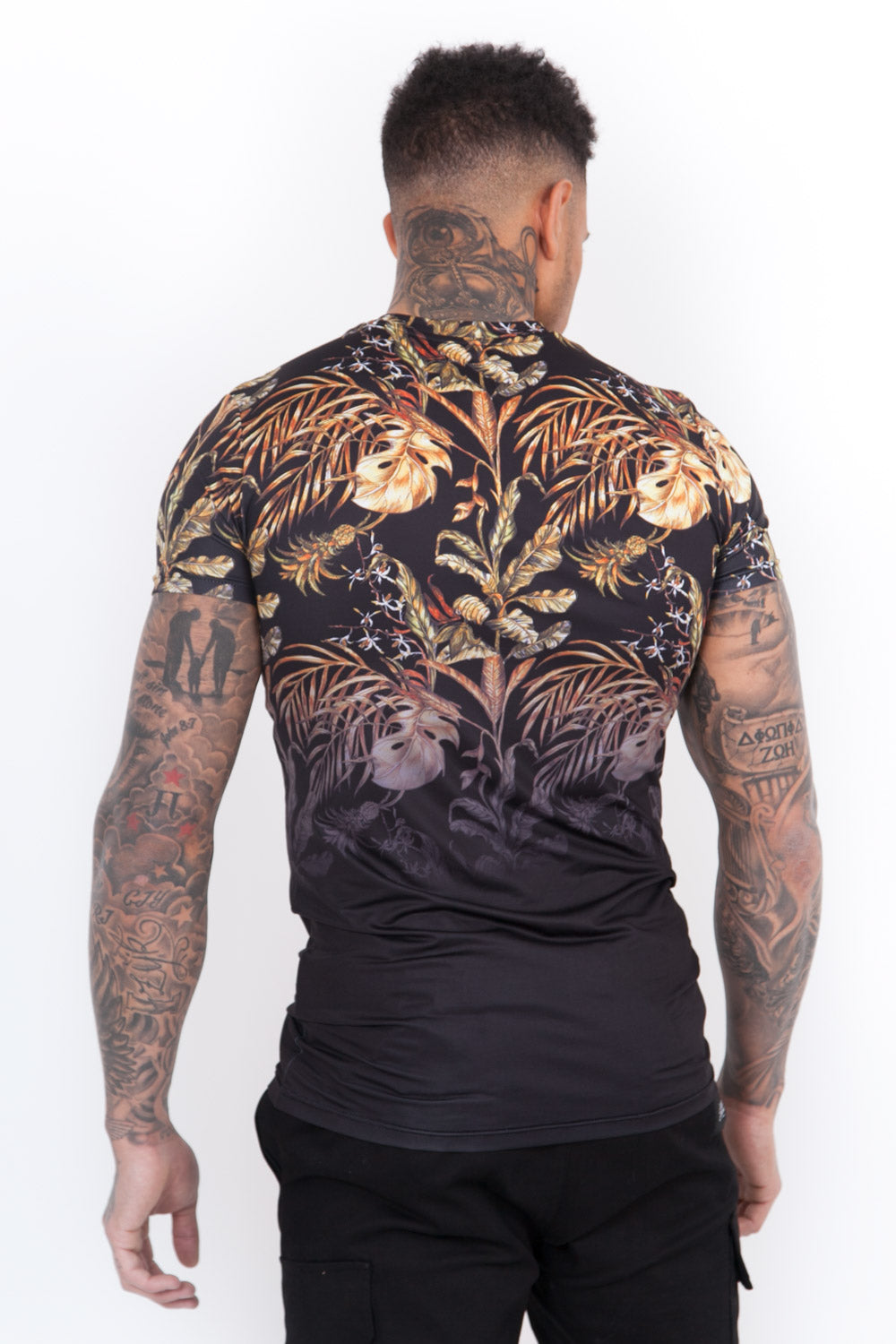 Sixth June - T-Shirt tropical dégradé noir or