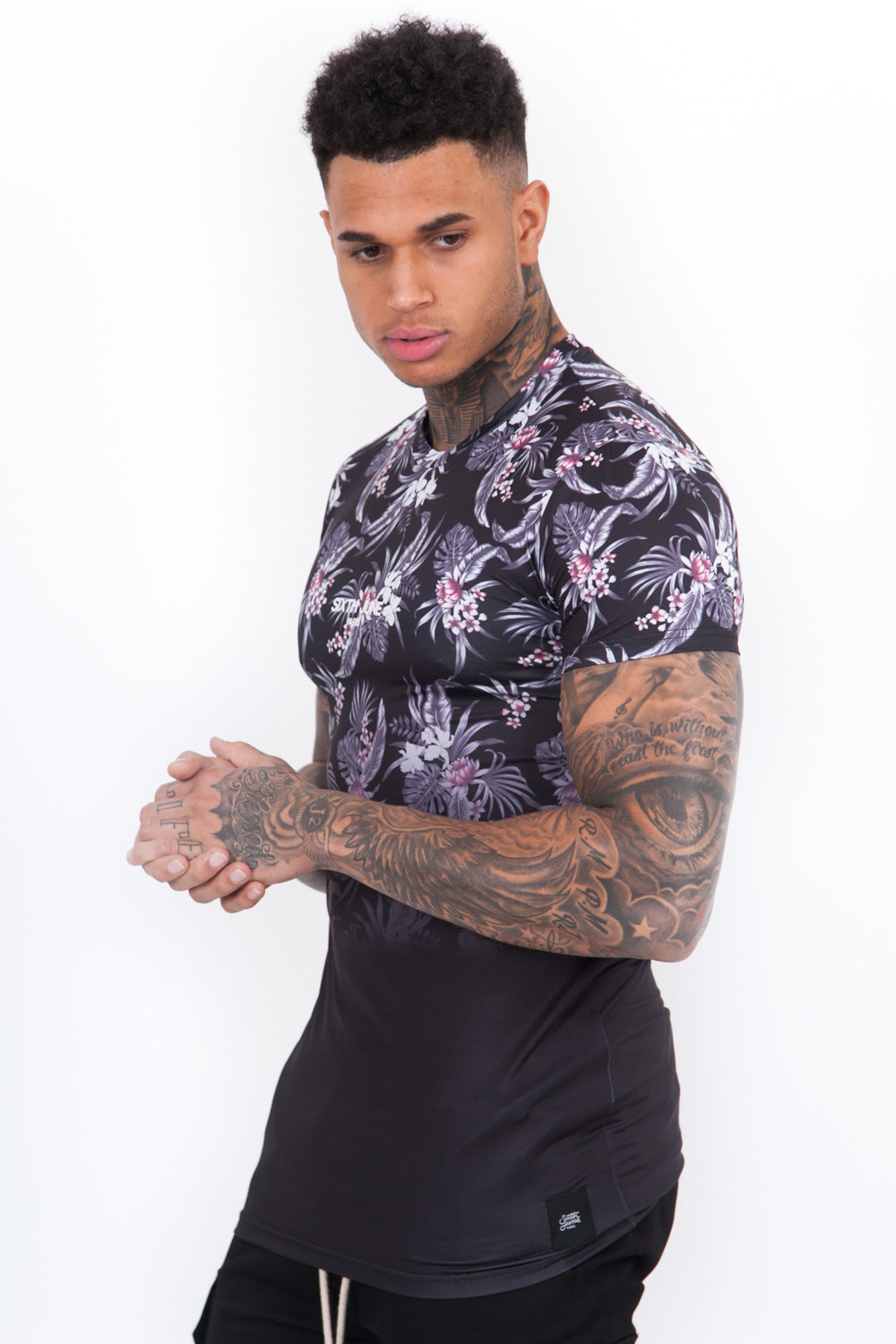 Sixth June - T-Shirt tropical dégradé noir gris