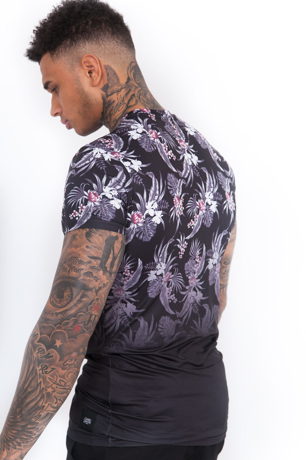 Sixth June - T-Shirt tropical dégradé noir gris