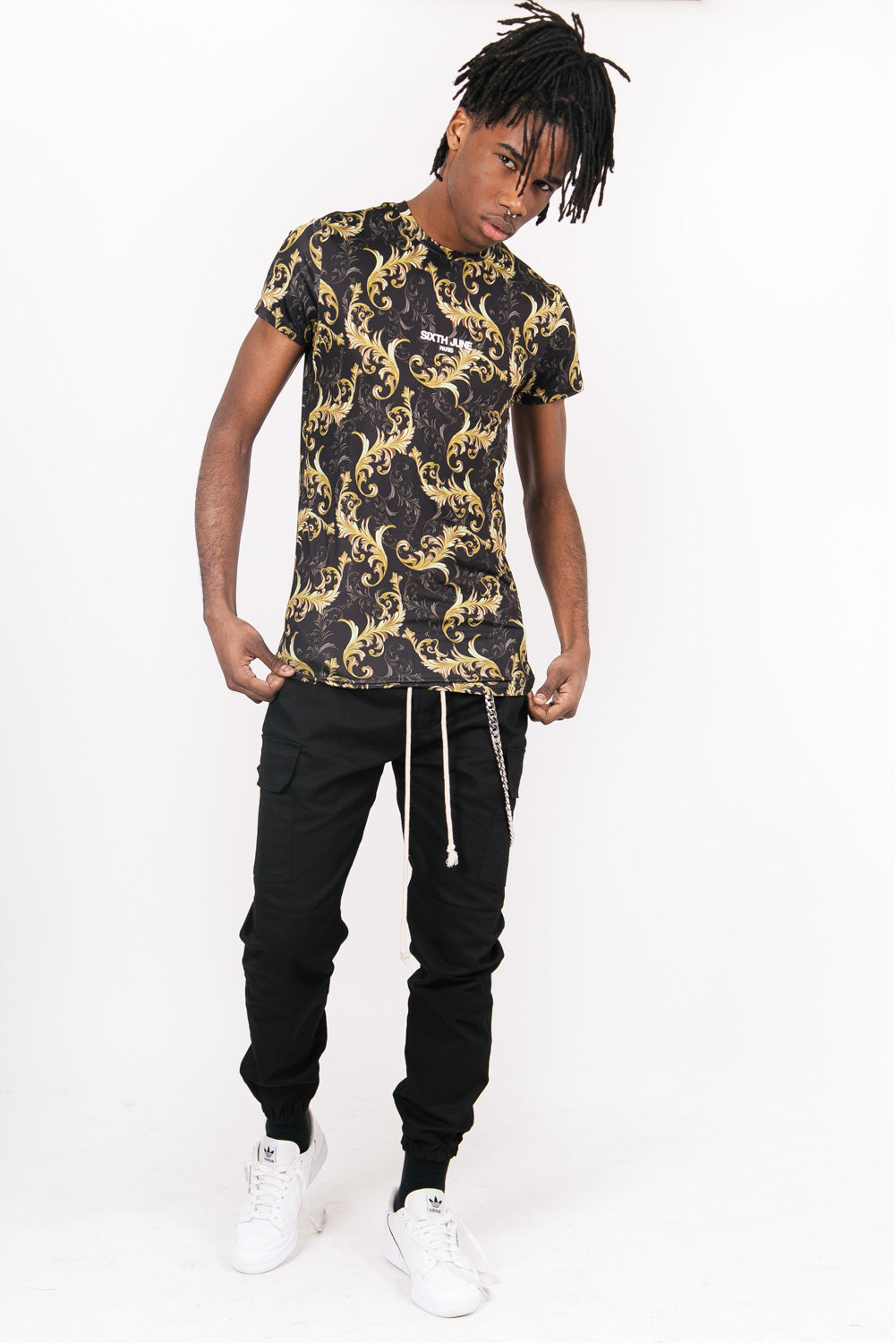 Sixth June - T-Shirt baroque all-over noir or