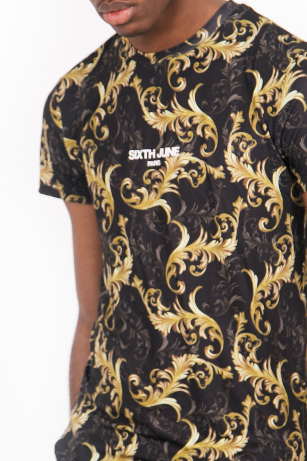 Sixth June - T-Shirt baroque all-over noir or