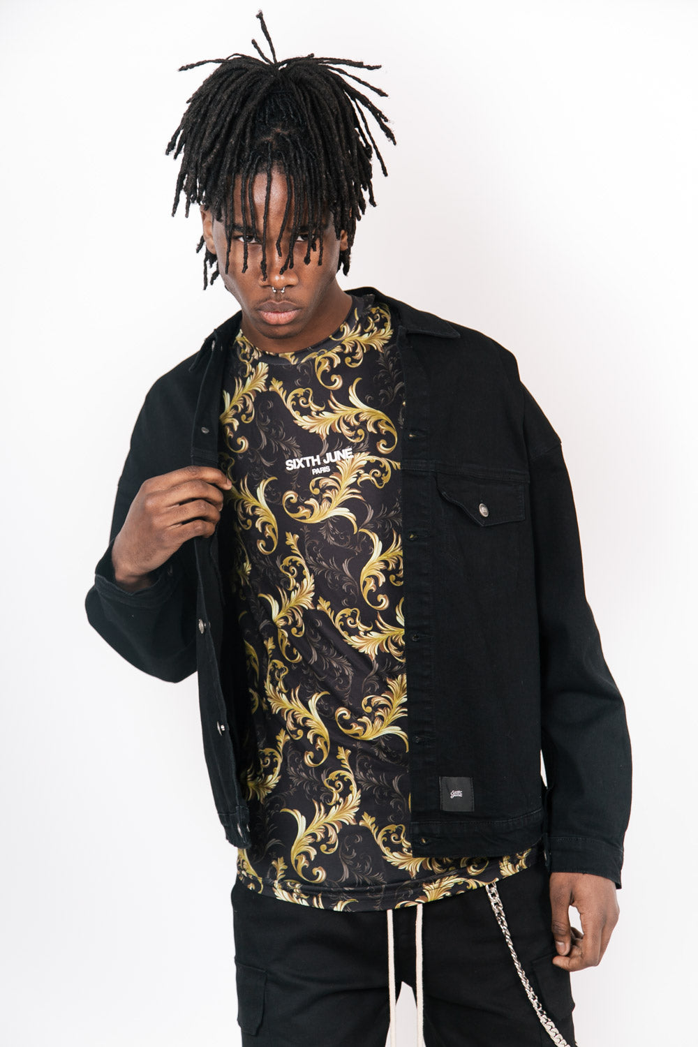 Sixth June - T-Shirt baroque all-over noir or