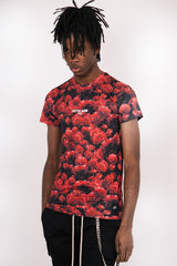 Sixth June - T-Shirt all-over roses noir rouge