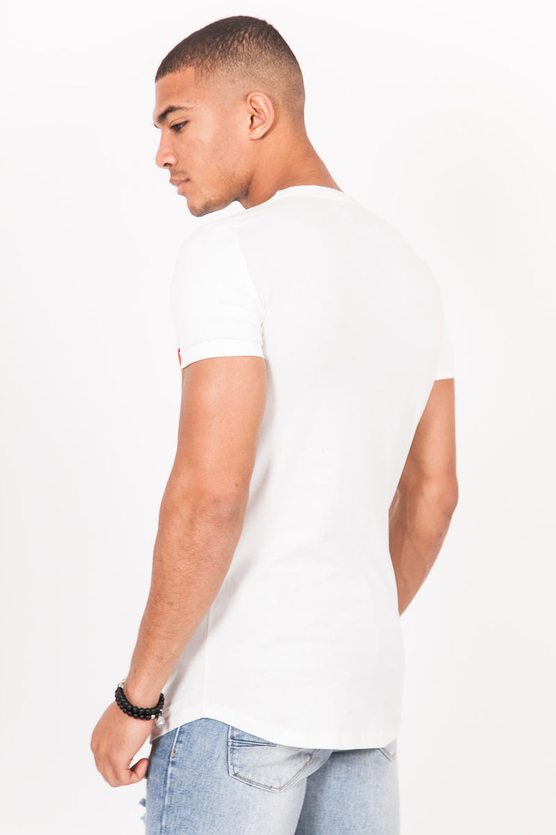 Sixth June - T-Shirt bandes V 4 couleurs blanc