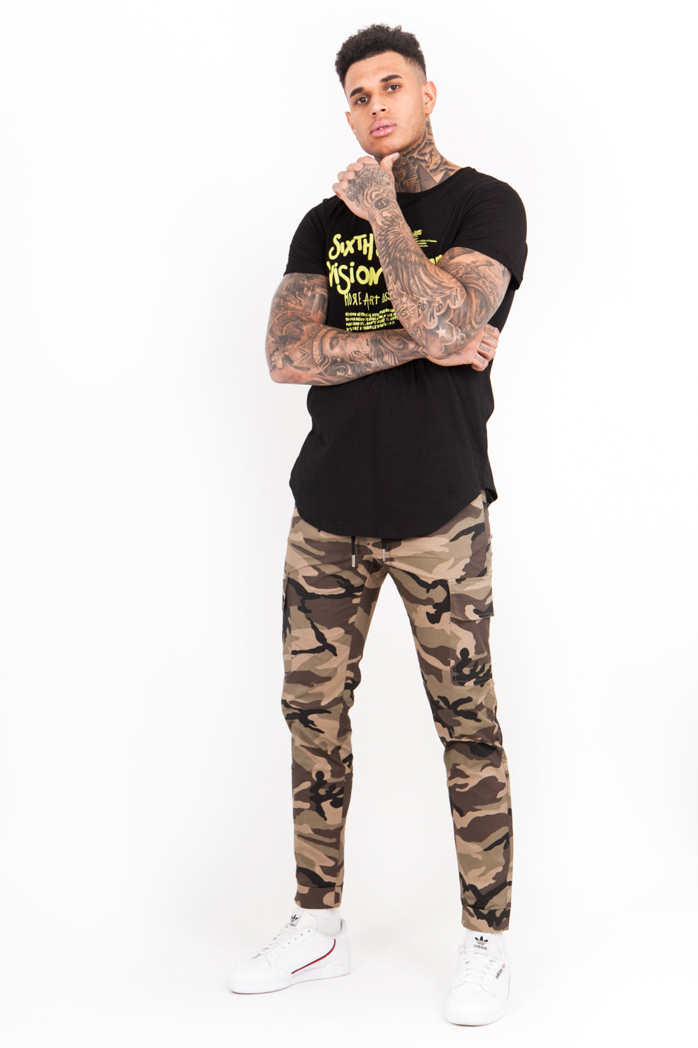 Sixth June - Pantalon camouflage cargo vert