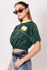 Sixth June - T-shirt crop top drapeau vert jaune
