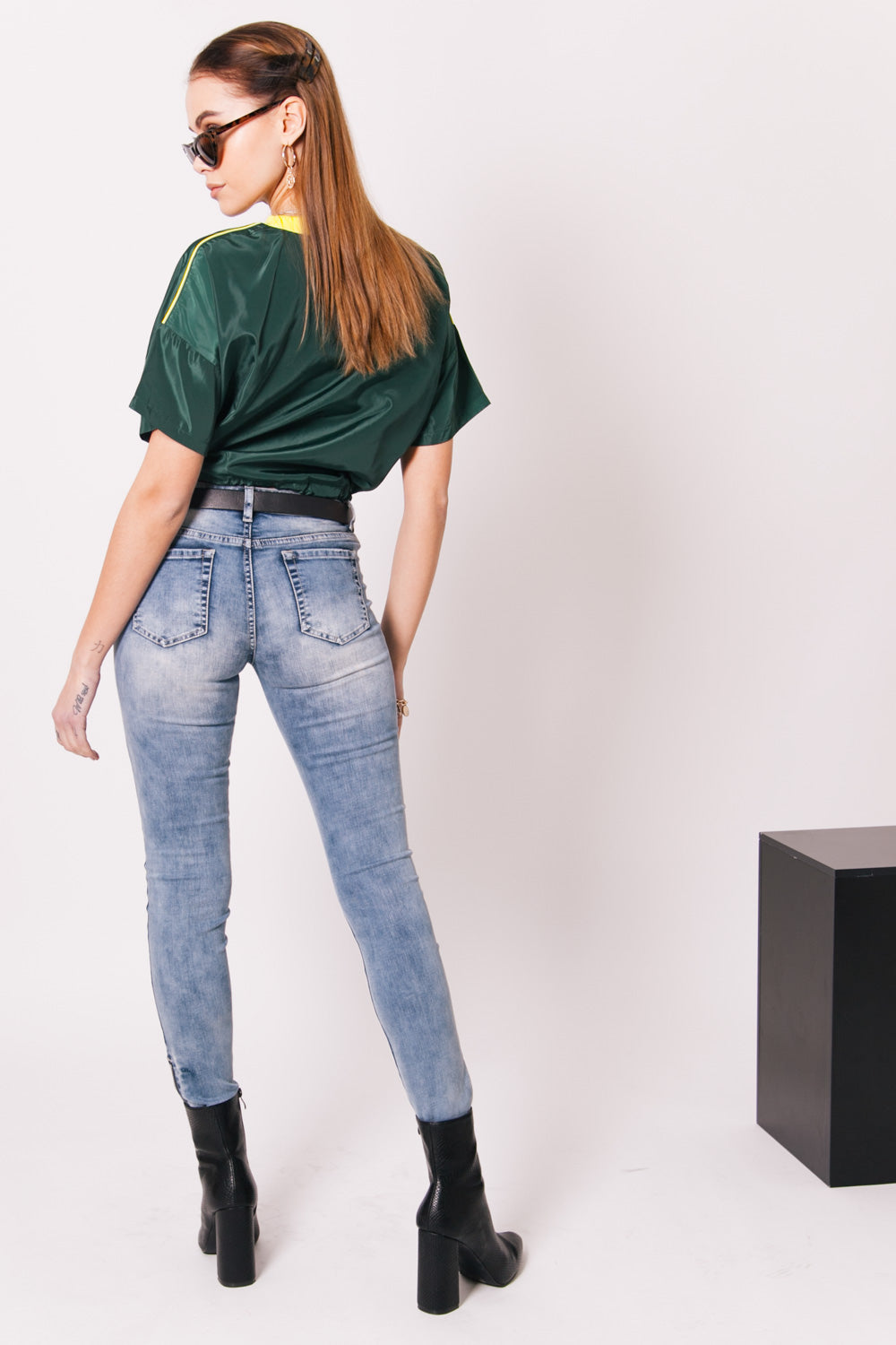 Sixth June - T-shirt crop top drapeau vert jaune