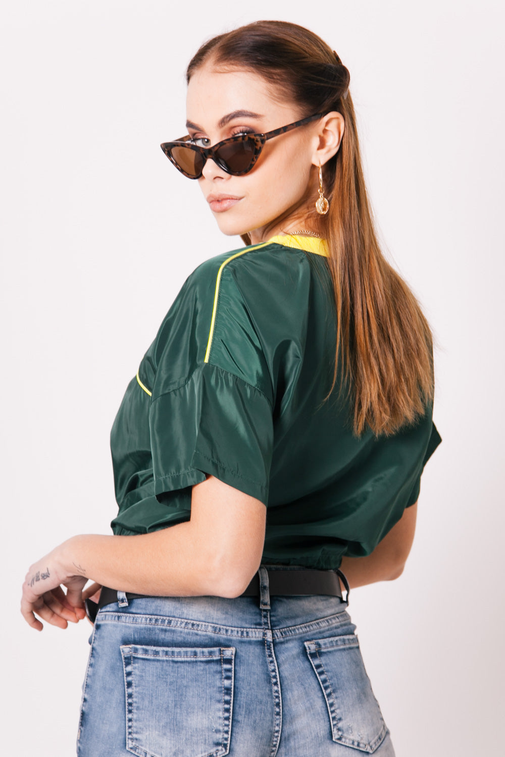 Sixth June - T-shirt crop top drapeau vert jaune