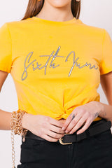 Sixth June - Crop-top noeud logo jaune