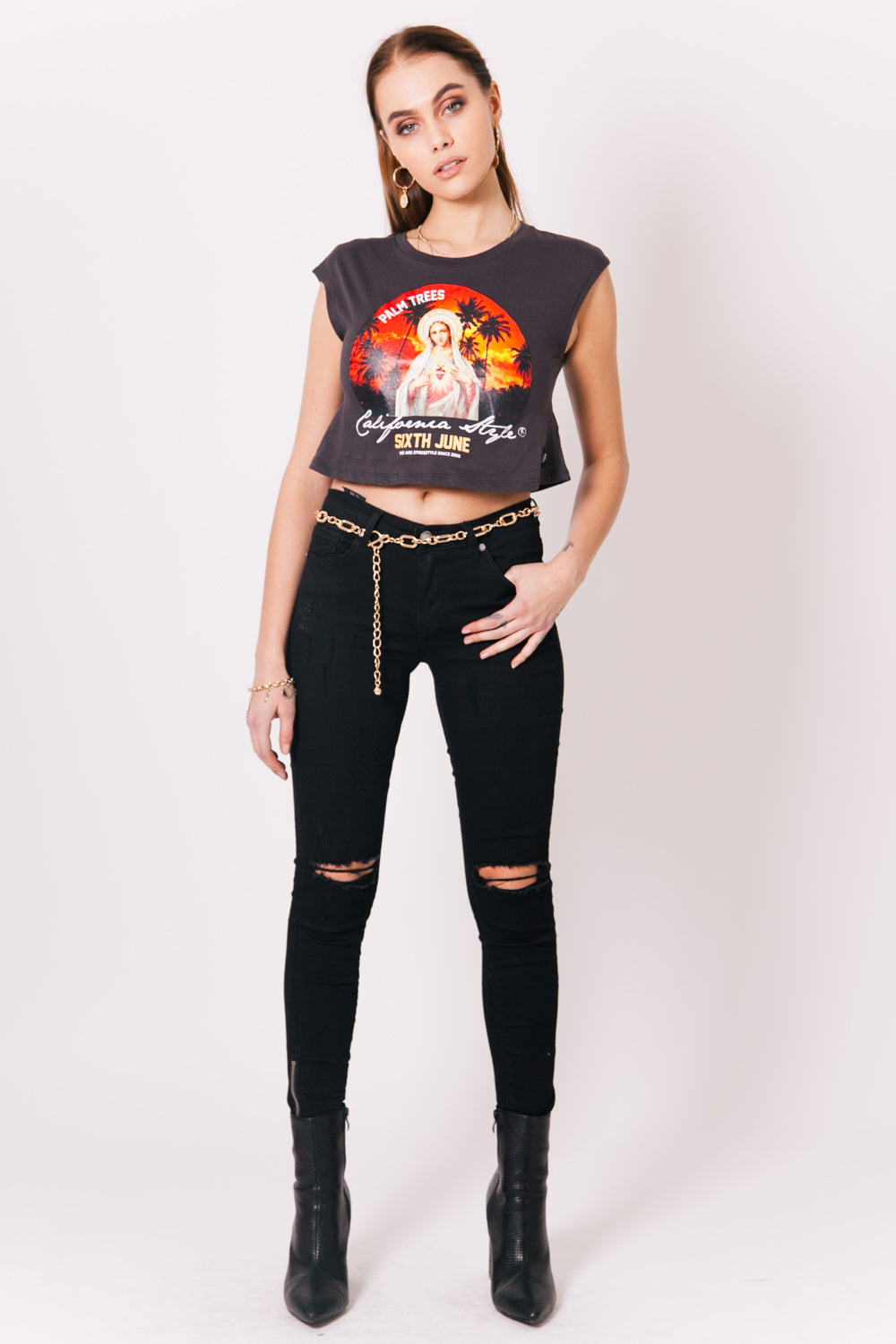 Sixth June - Débardeur court california style noir