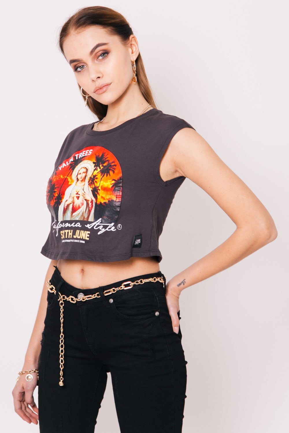 Sixth June - Débardeur court california style noir