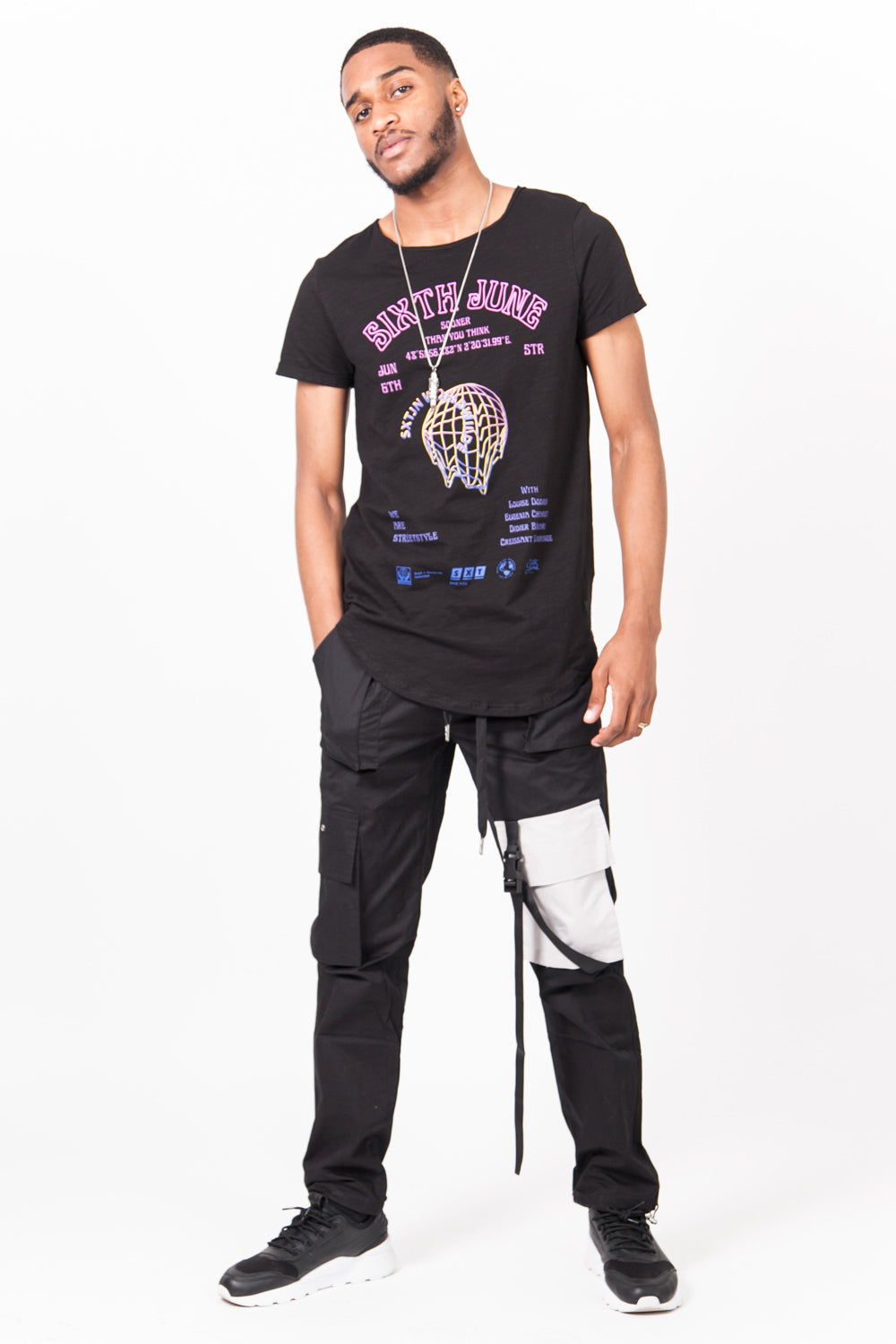 Sixth June - T-shirt hologramme noir