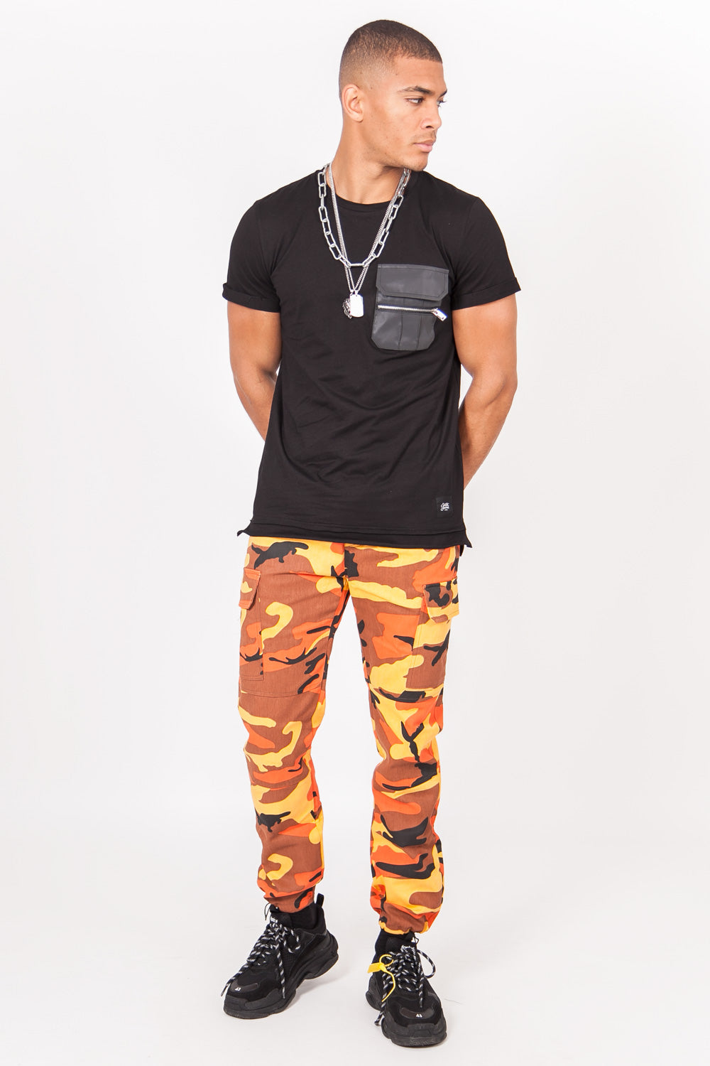 Sixth June - T-shirt poche réflechissante noir