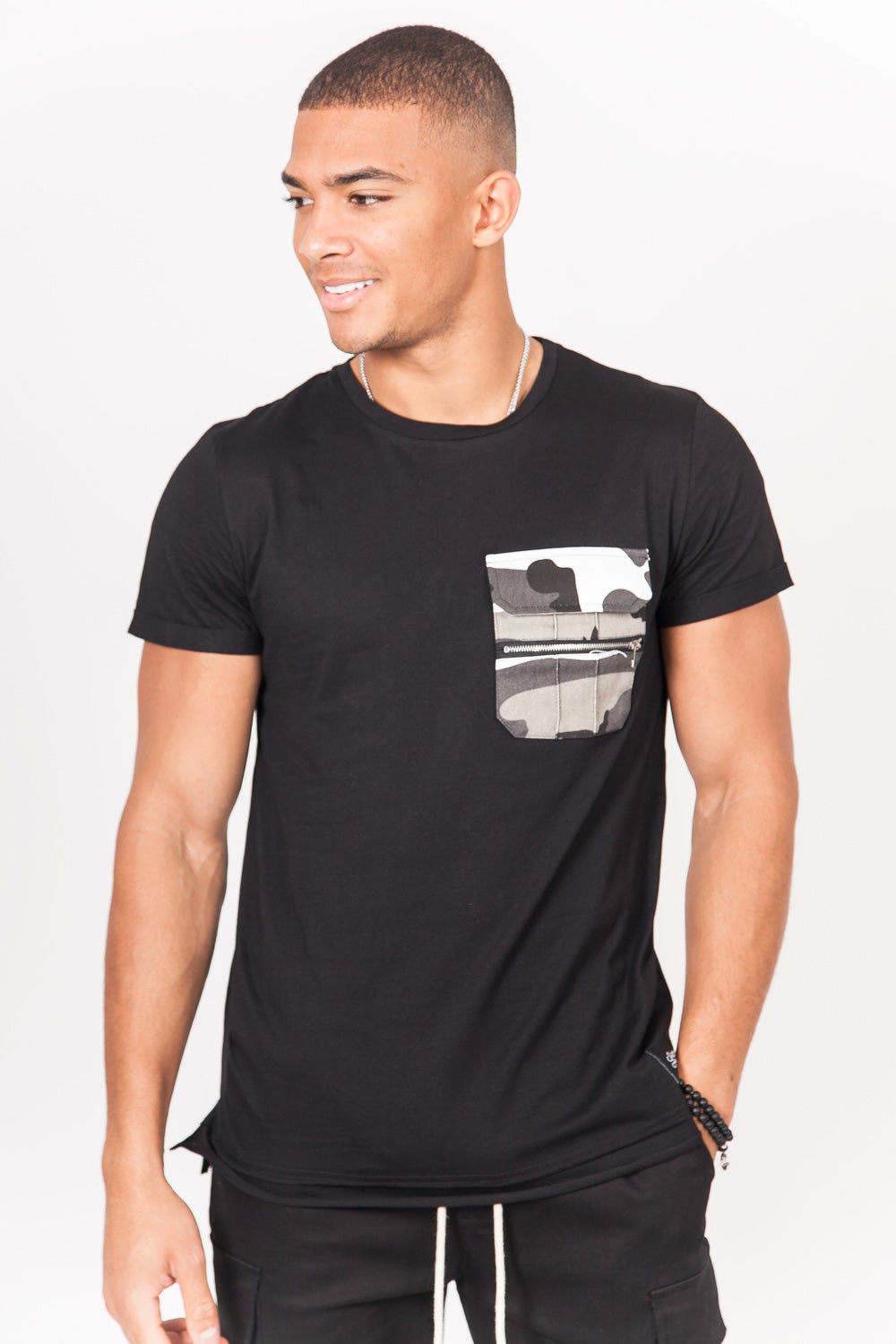 Sixth June - T-shirt poche camouflage noir