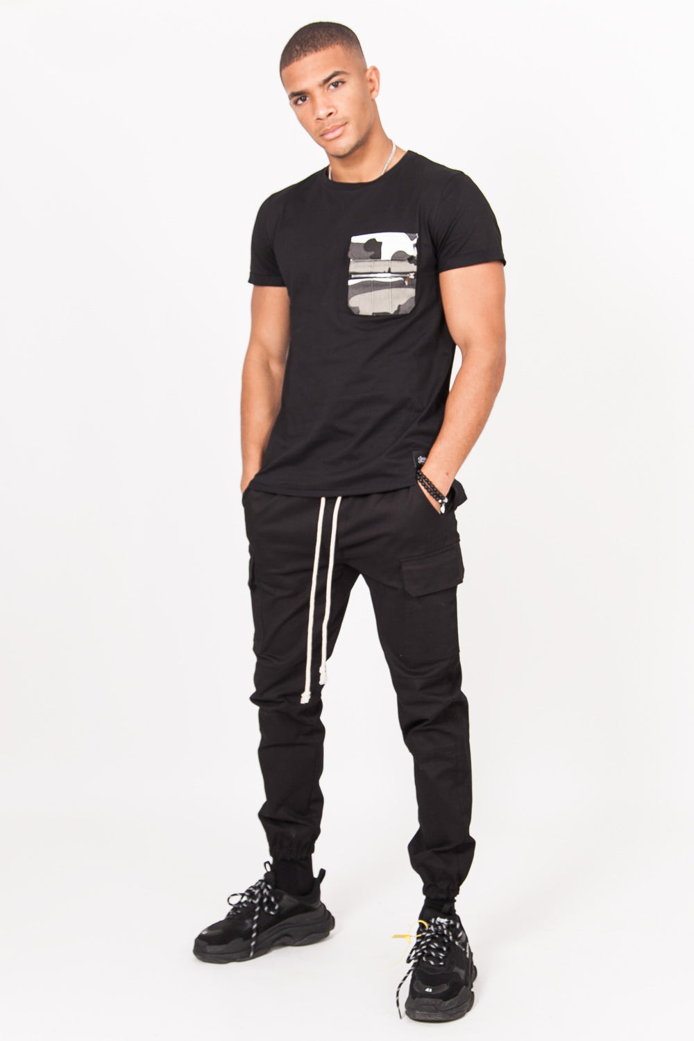 Sixth June - T-shirt poche camouflage noir