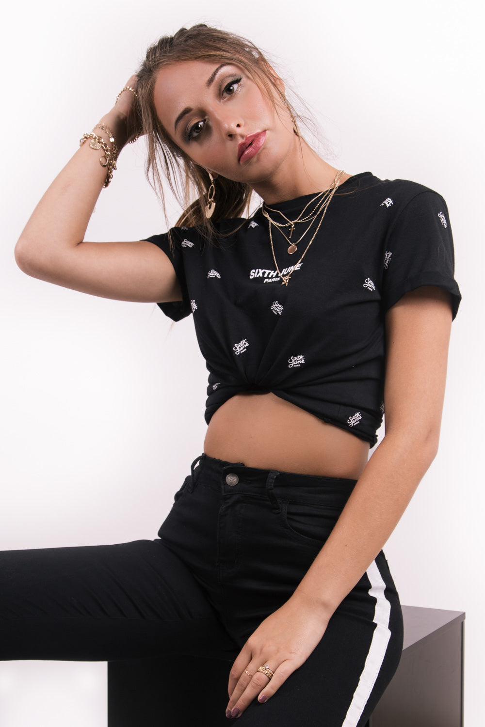 Sixth June - T-shirt logomania noir