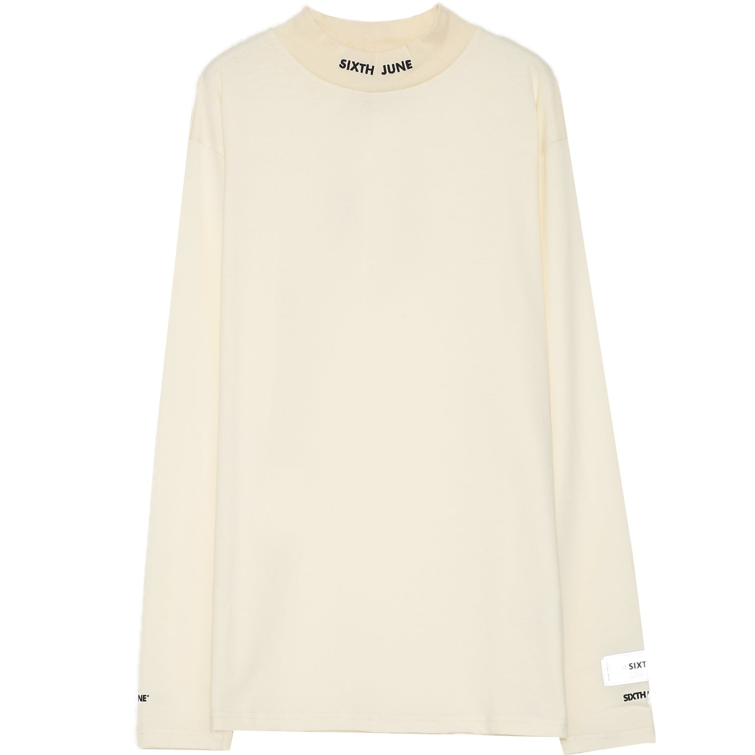 Sixth June - T-shirt col cheminée logo blanc cassé