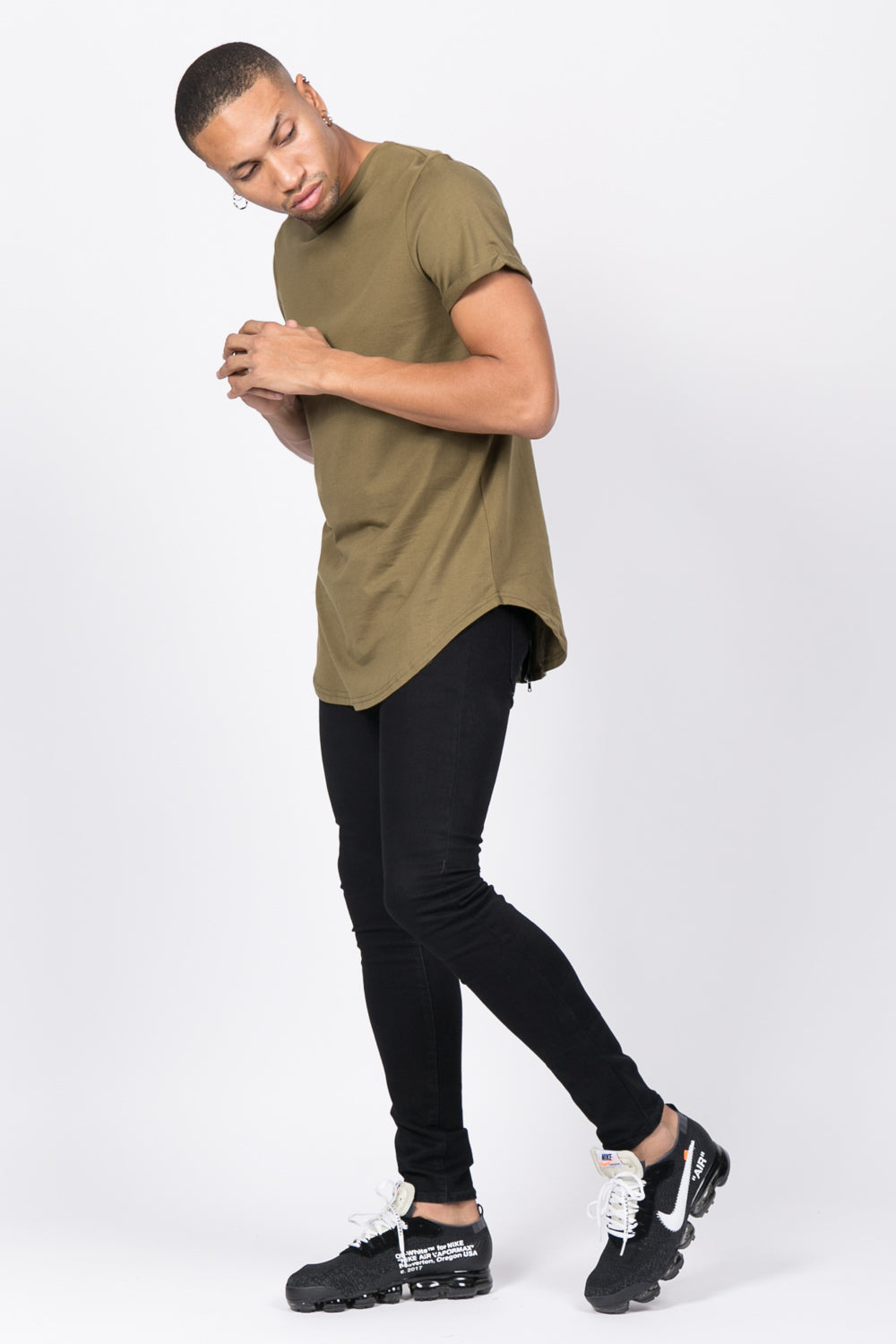 Sixth June - T-shirt oversize zip kaki 1146C