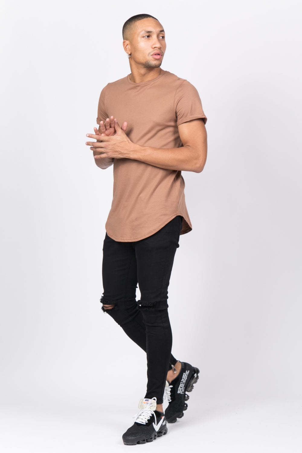 Sixth June - T-shirt oversize zip beige foncé 1146C