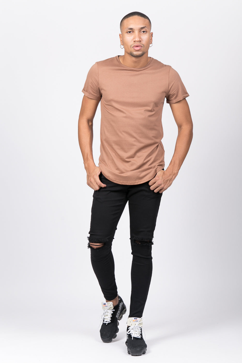 Sixth June - T-shirt oversize zip beige foncé 1146C