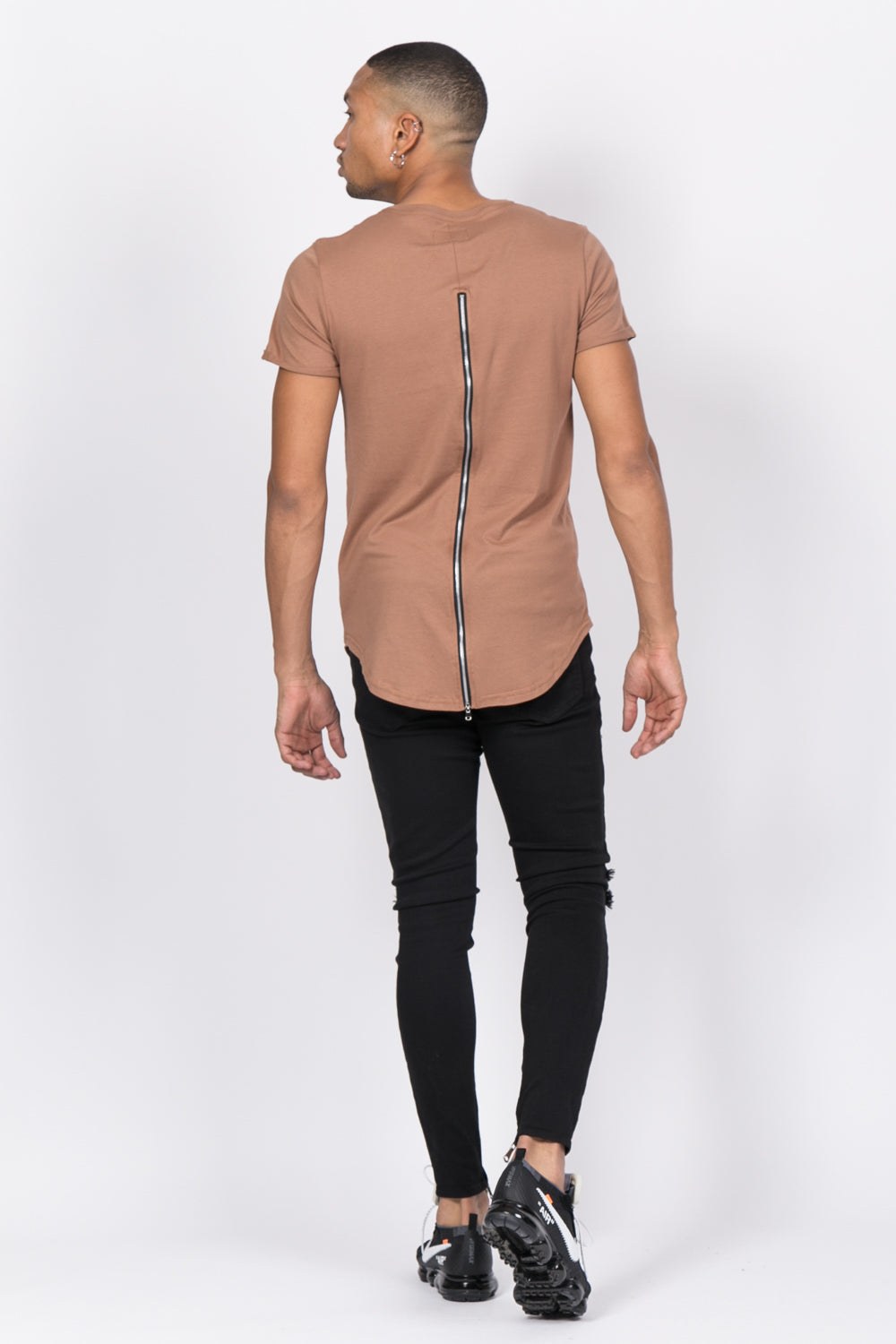 Sixth June - T-shirt oversize zip beige foncé 1146C