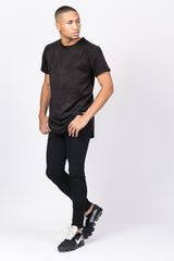 Sixth June - T-shirt suédine oversize noir 1925V