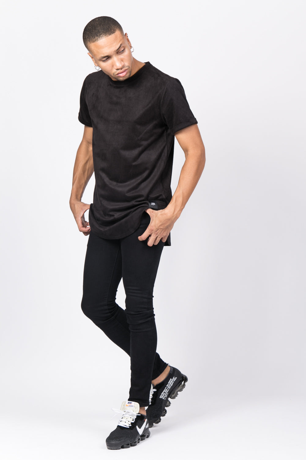 Sixth June - T-shirt suédine oversize noir 1925V