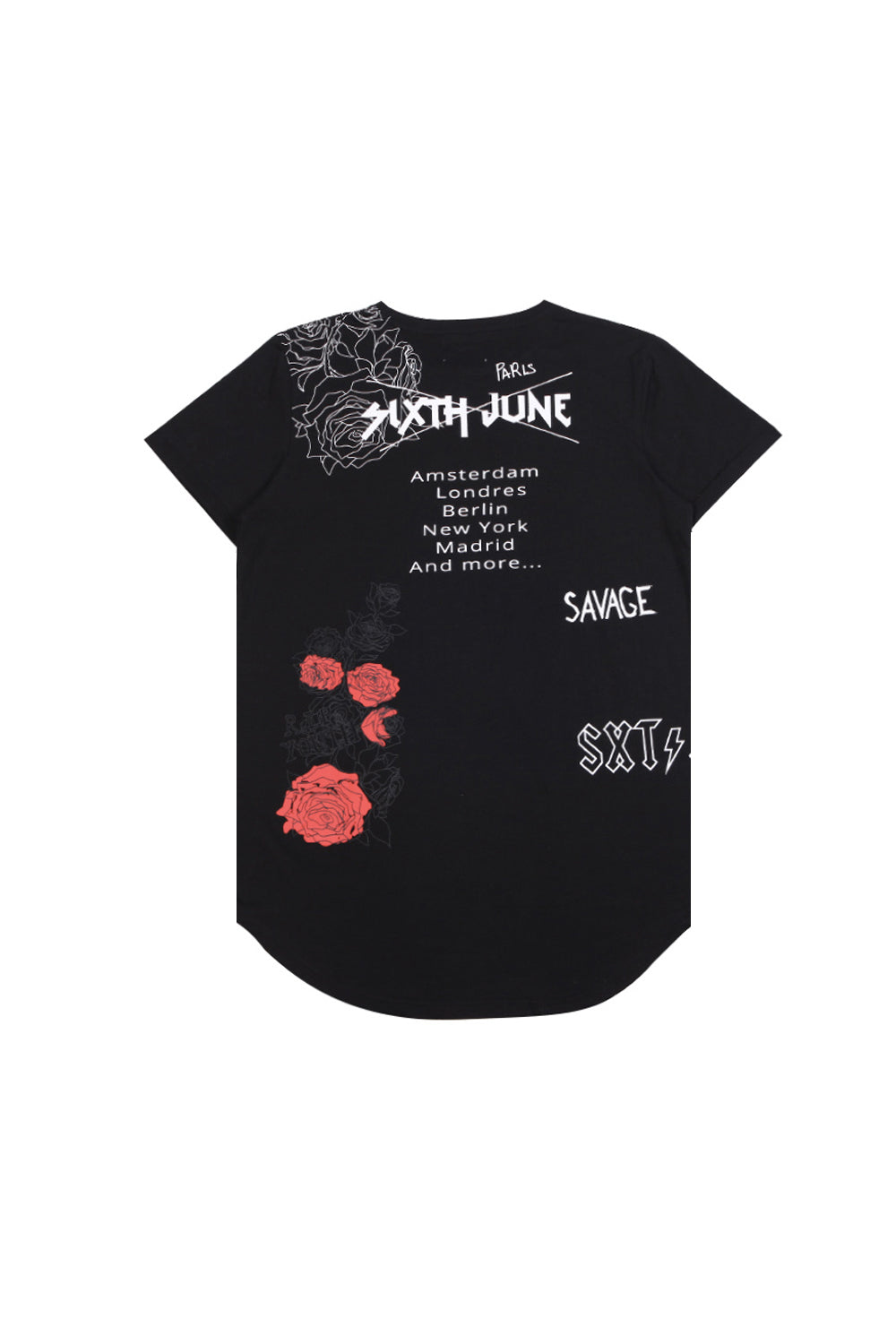 Sixth June - T-shirt rock flock print black M2515VTS