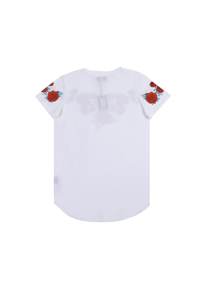 Sixth June - T-shirt roses flock print white M2525VTS