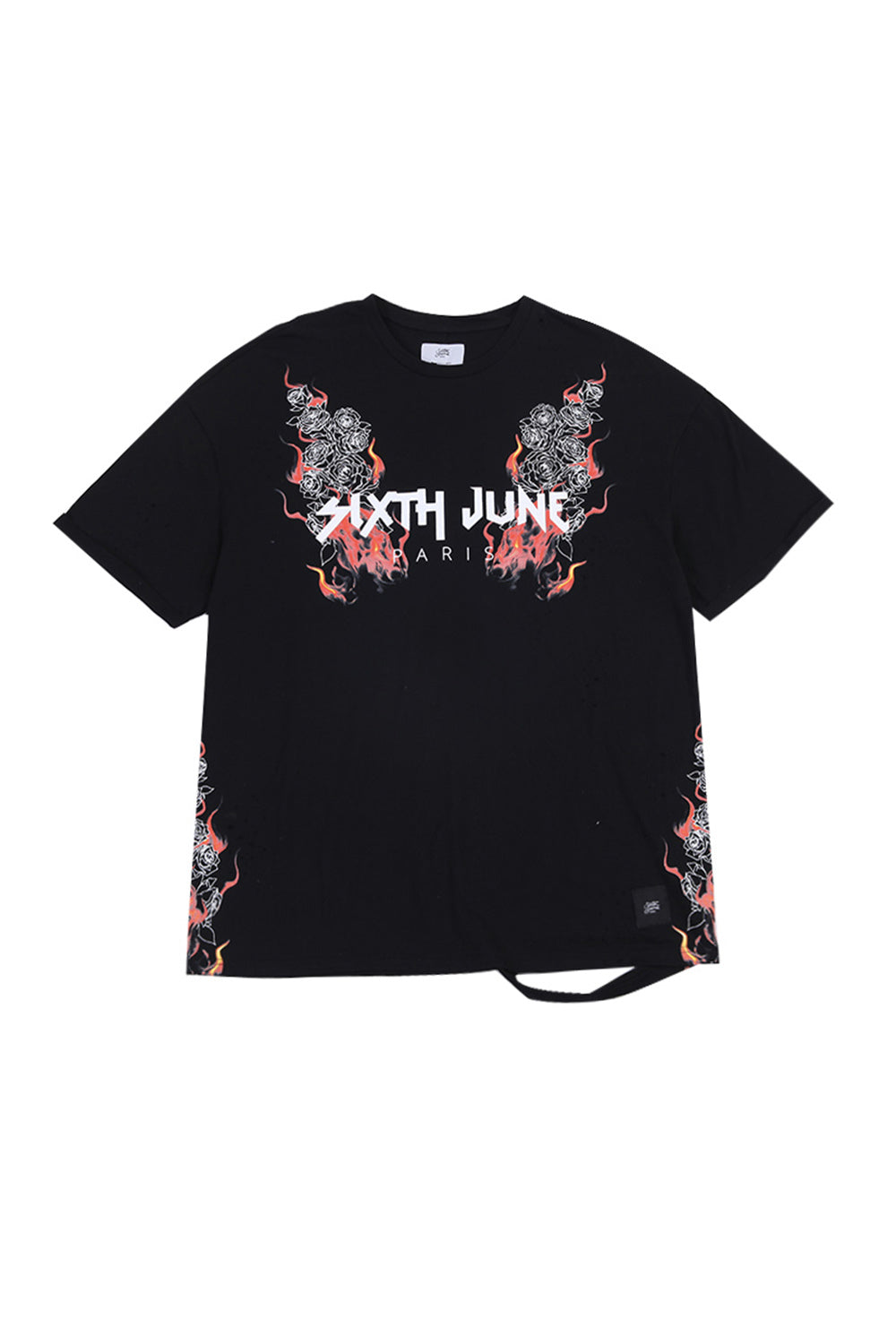 Sixth June - T-shirt fire print destroyed black M2530VTS