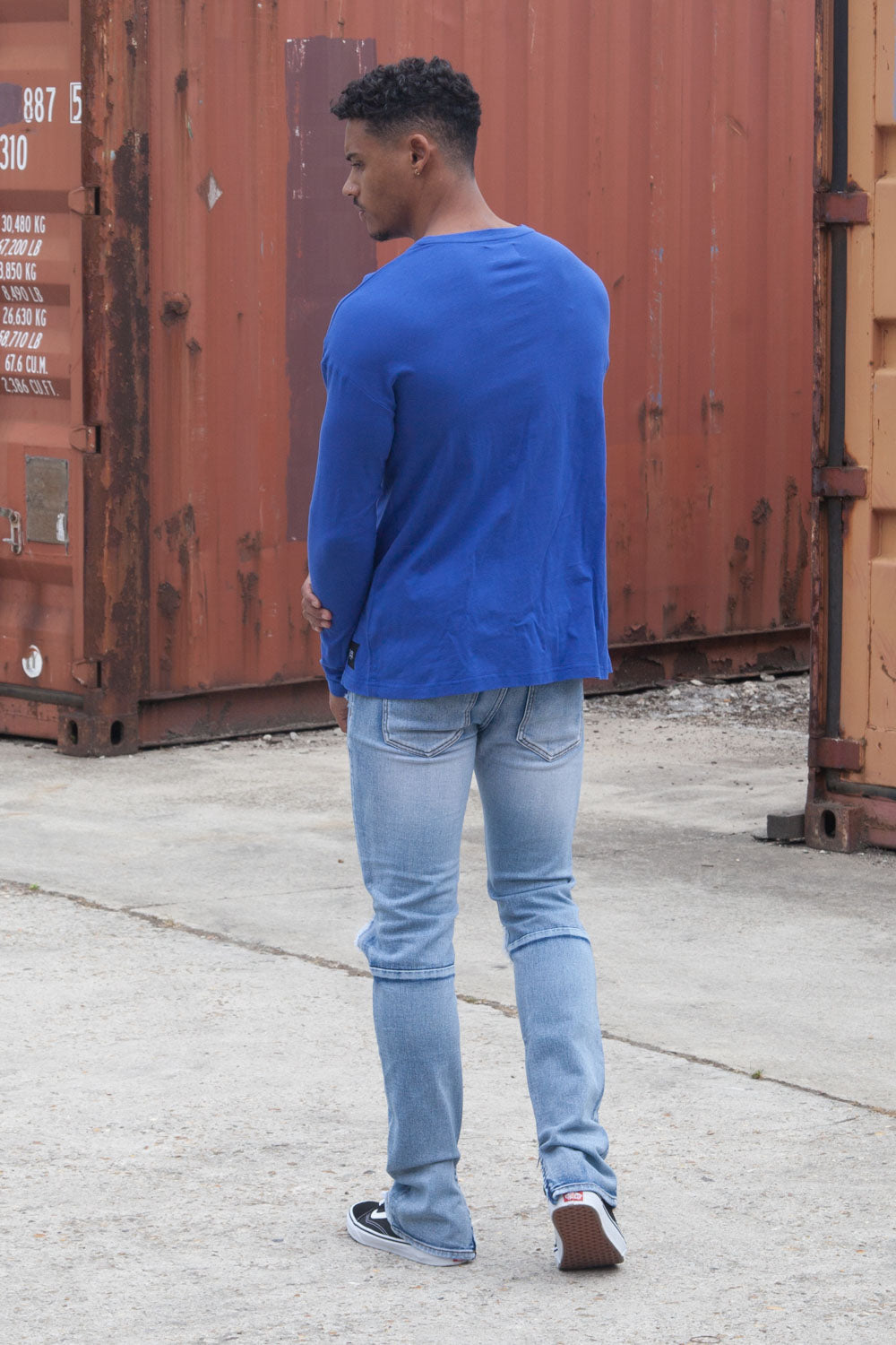 Sixth June - T- shirt manches longues épaules tombantes bleu roi