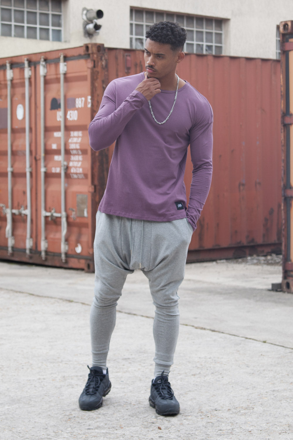 Sixth June - T- shirt manches longues épaules tombantes violet