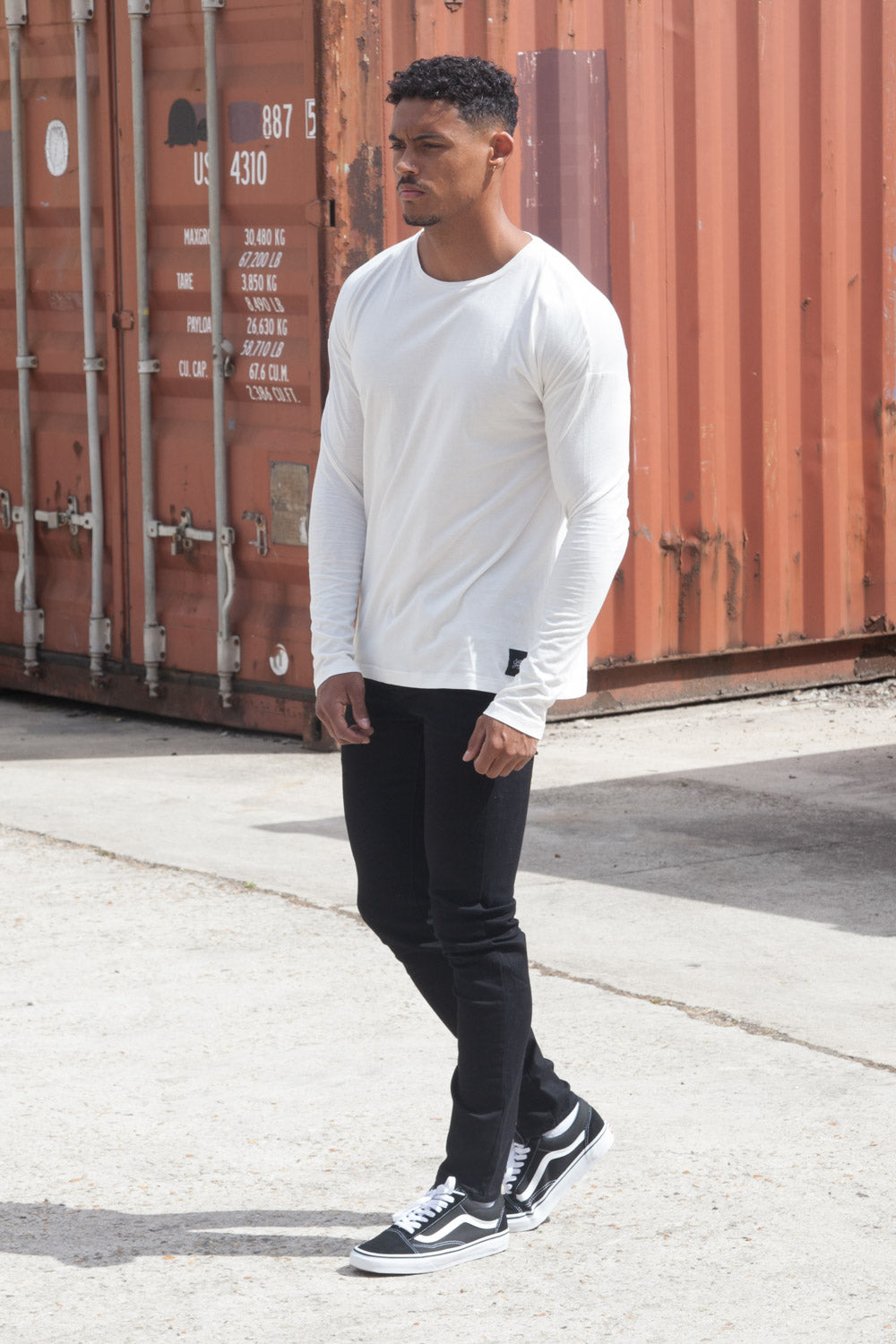 Sixth June - T- shirt manches longues épaules tombantes blanc