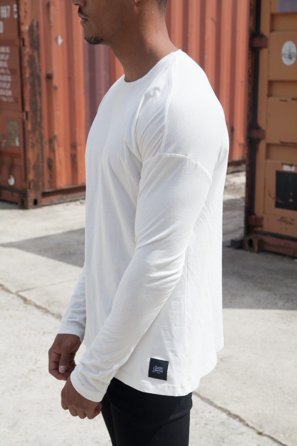 Sixth June - T- shirt manches longues épaules tombantes blanc