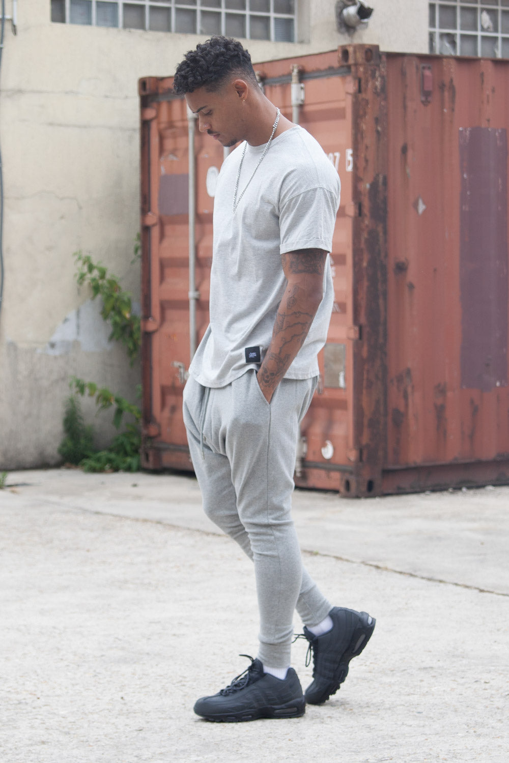 Sixth June - T-shirt épaules tombantes gris clair