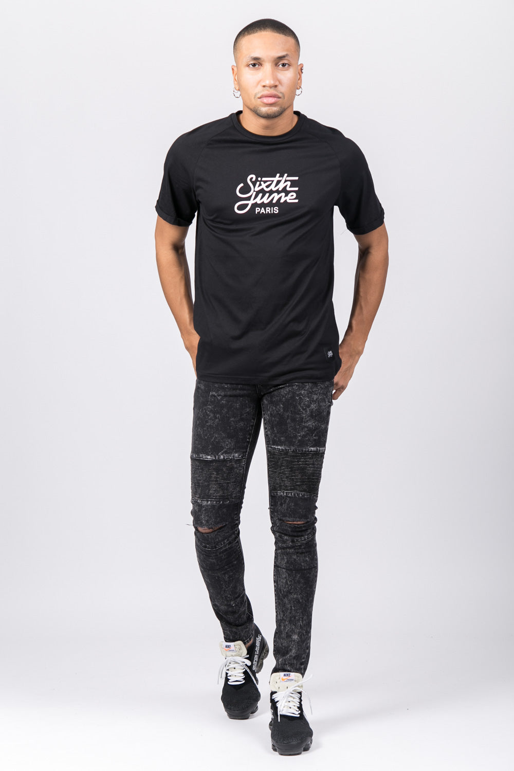 Sixth June - T-shirt raglan logo noir