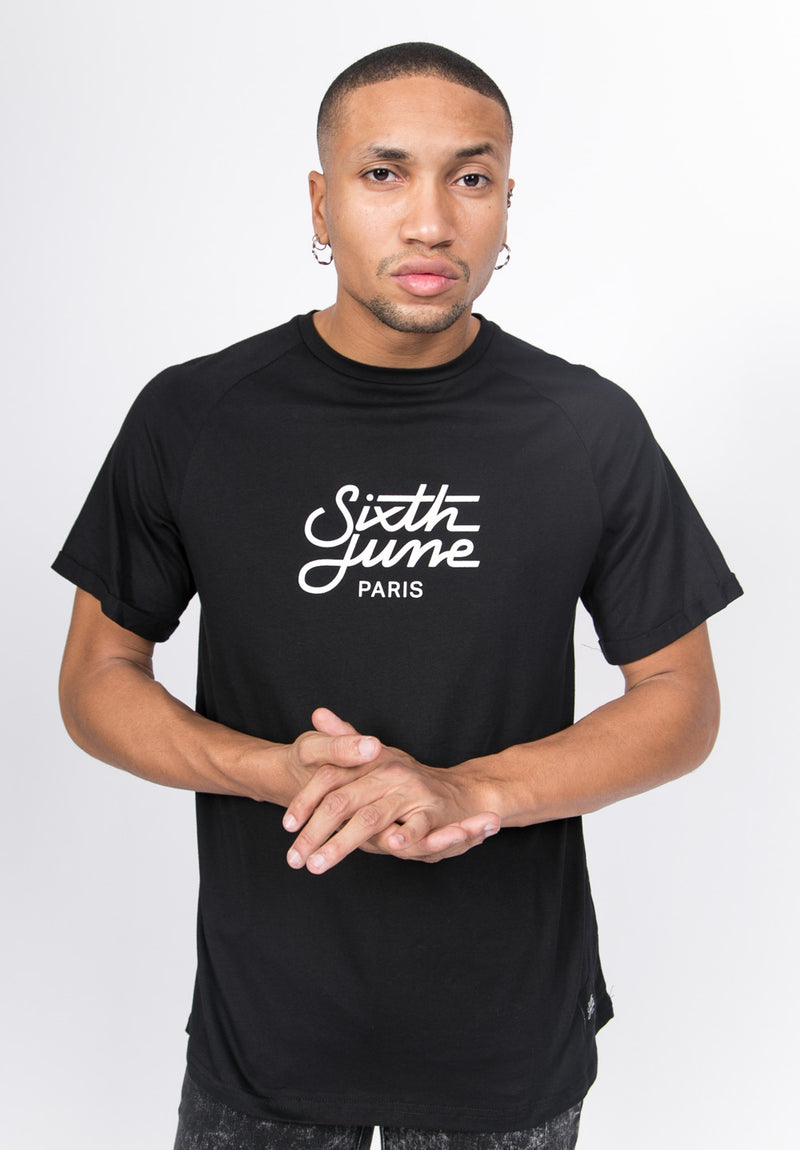 Sixth June - T-shirt raglan logo noir