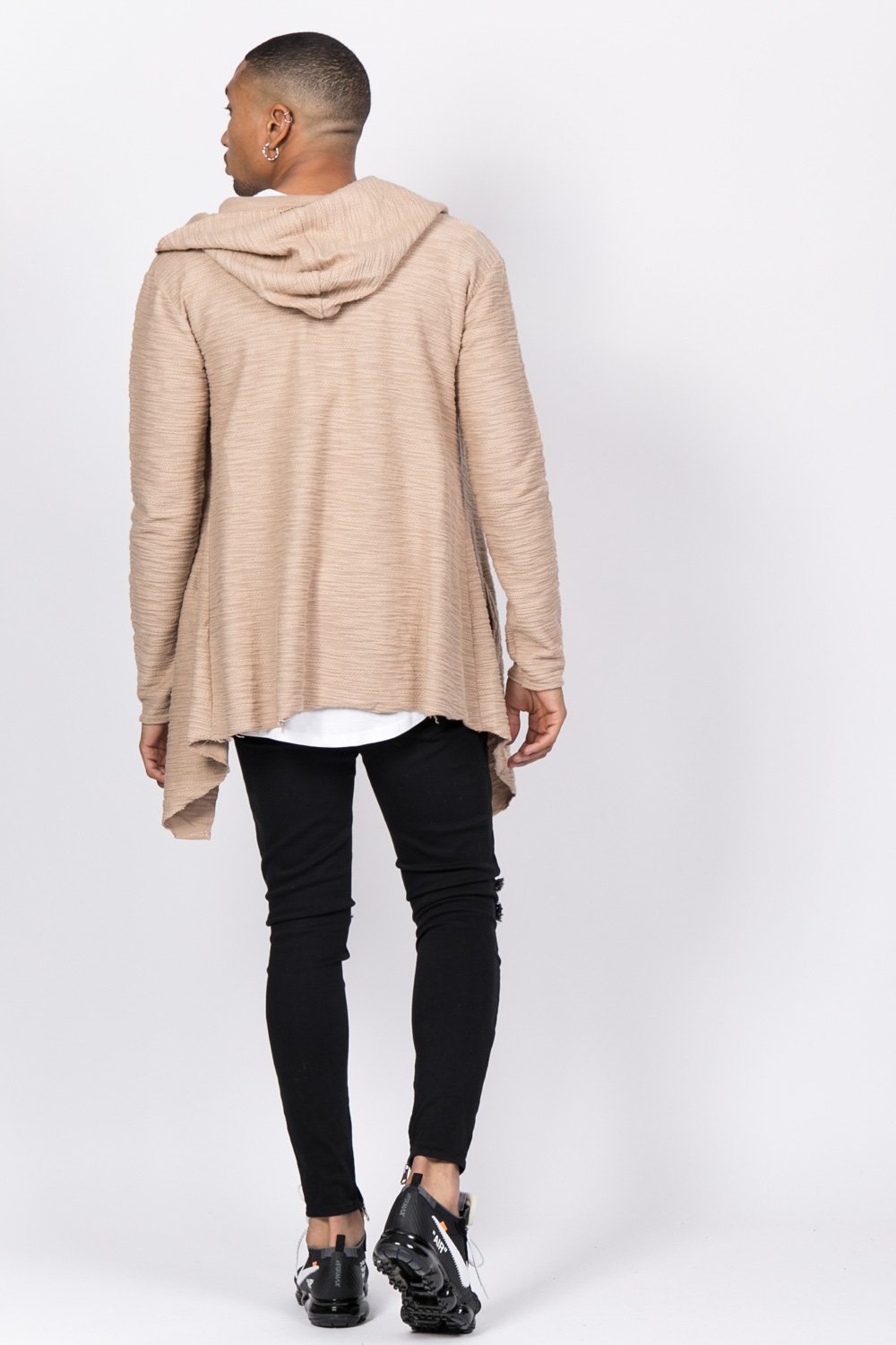 Beigefarbenes Cape aus geflammter Baumwolle