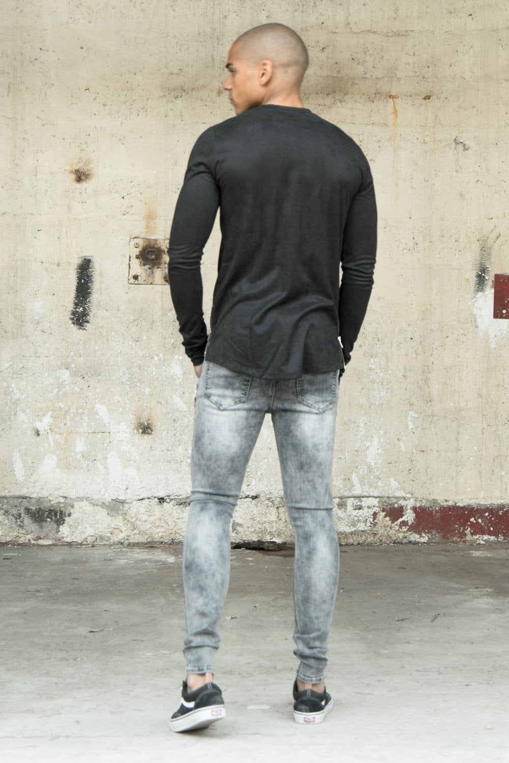 Suedette Logo Zips T-Shirt Black