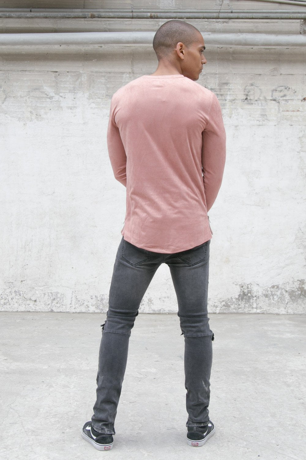 Suedette Zips Logo T-Shirt Pink