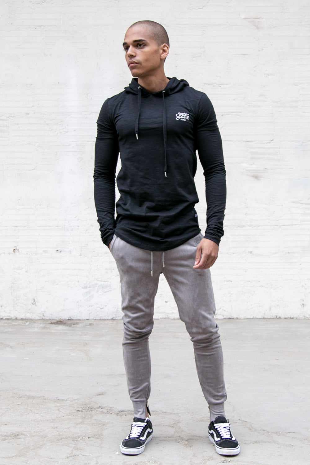 Sixth June - T-shirt capuche moulant logo noir