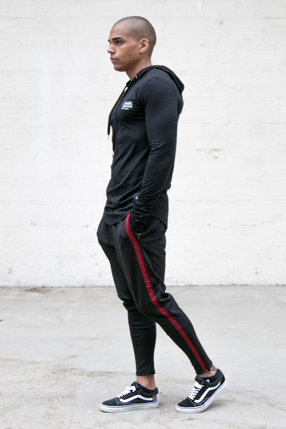 Sixth June - T-shirt capuche moulant logo noir