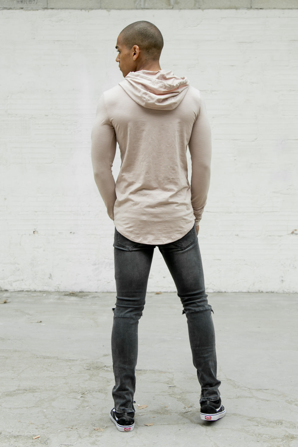 Sixth June - T-shirt capuche moulant logo rose clair