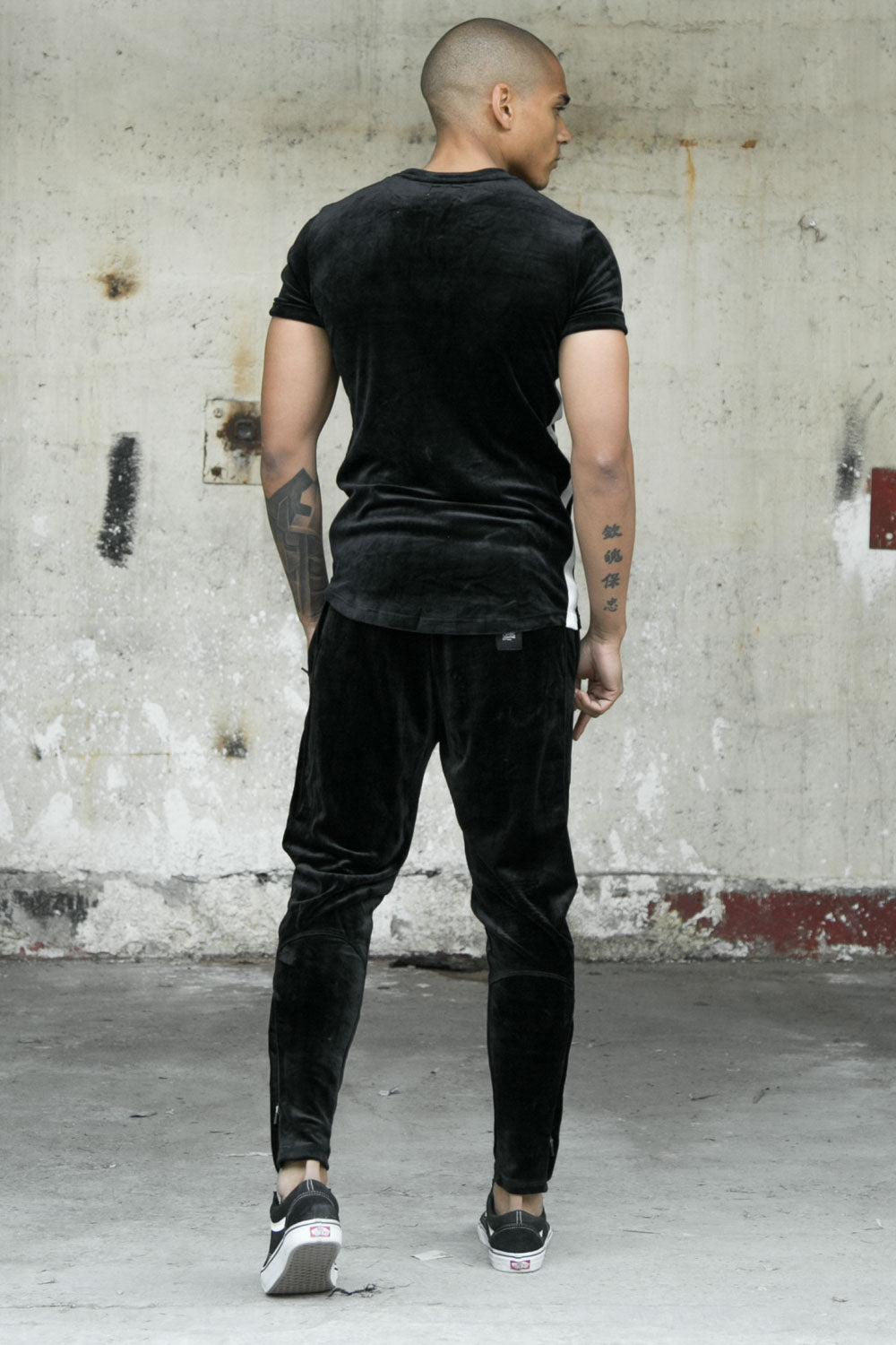 Sixth June - T-shirt velours logo racing noir