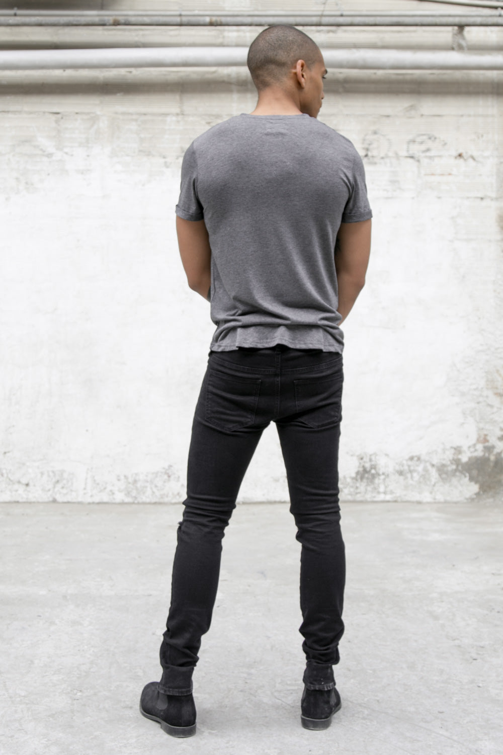 Sixth June - T-shirt col tunisien ajusté gris