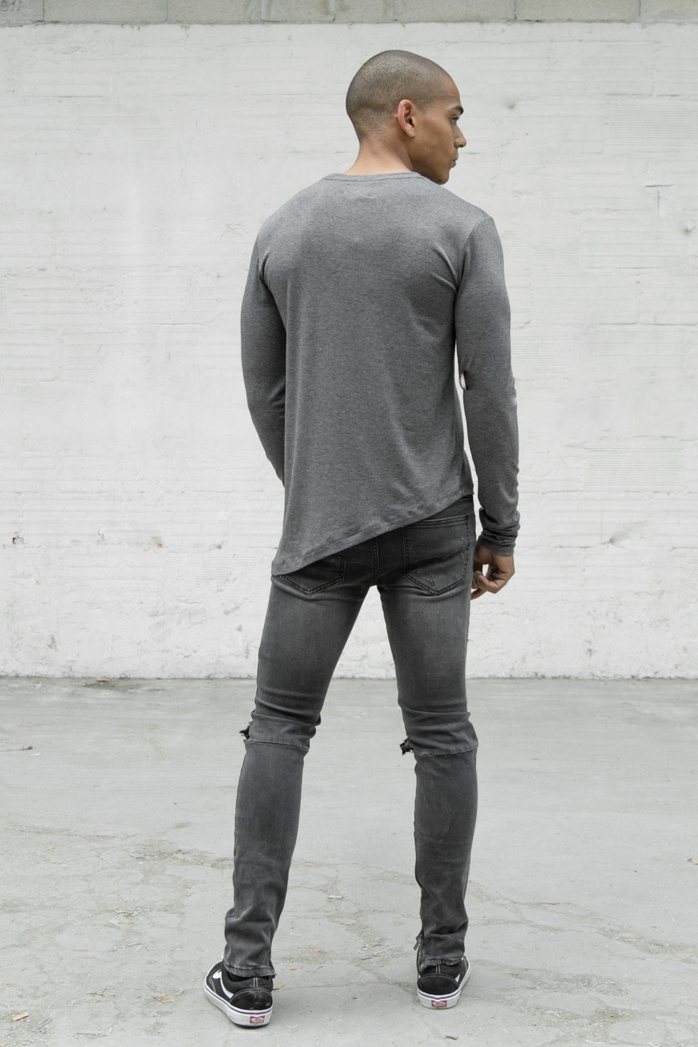 Sixth June - T-shirt ajusté asymétrique logo gris