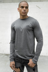 Sixth June - T-shirt ajusté asymétrique logo gris